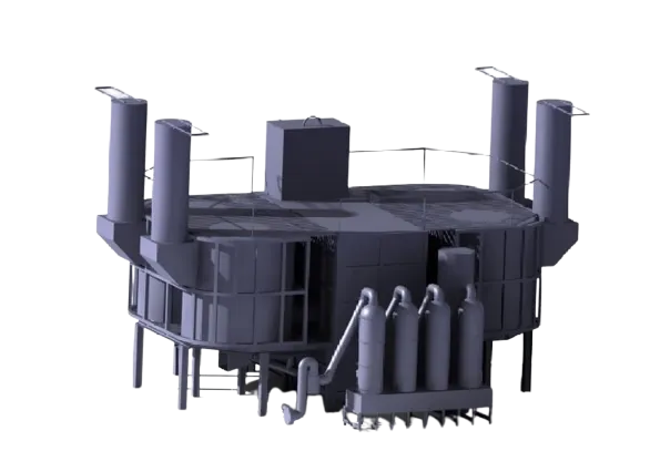 Gravity SCB semi-continuous batch pyrolysis reactor